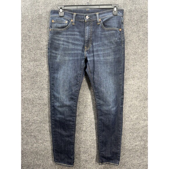 Levis 512 Slim Taper Fit Jeans Mens 32x32 Blue Denim Stretch Dark Wash Red Tab - Picture 1 of 11